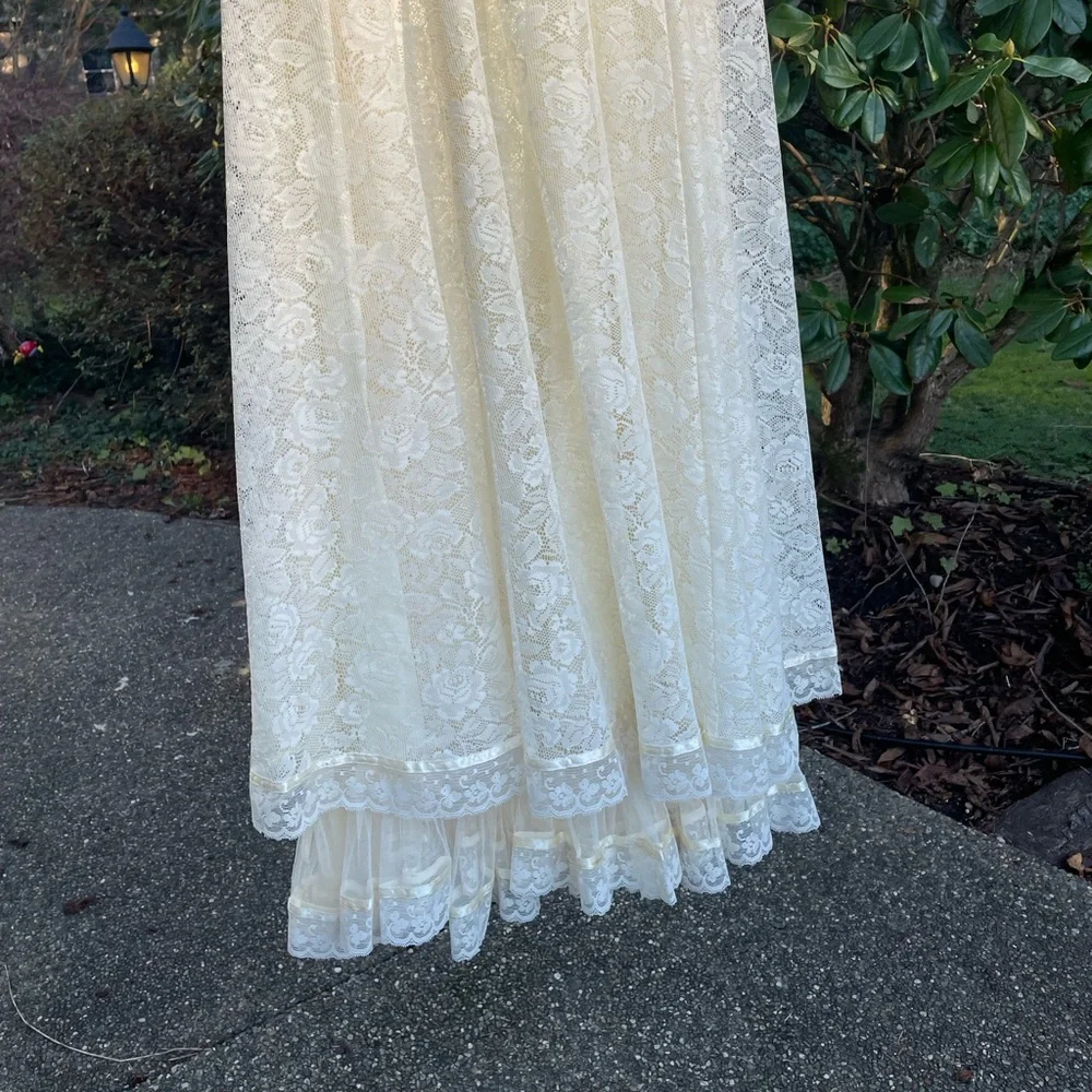 VTG 70s Gunne Sax Romantic Renaissance Bridal Collection Lace Wedding Dress sz11 - Picture 3 of 15